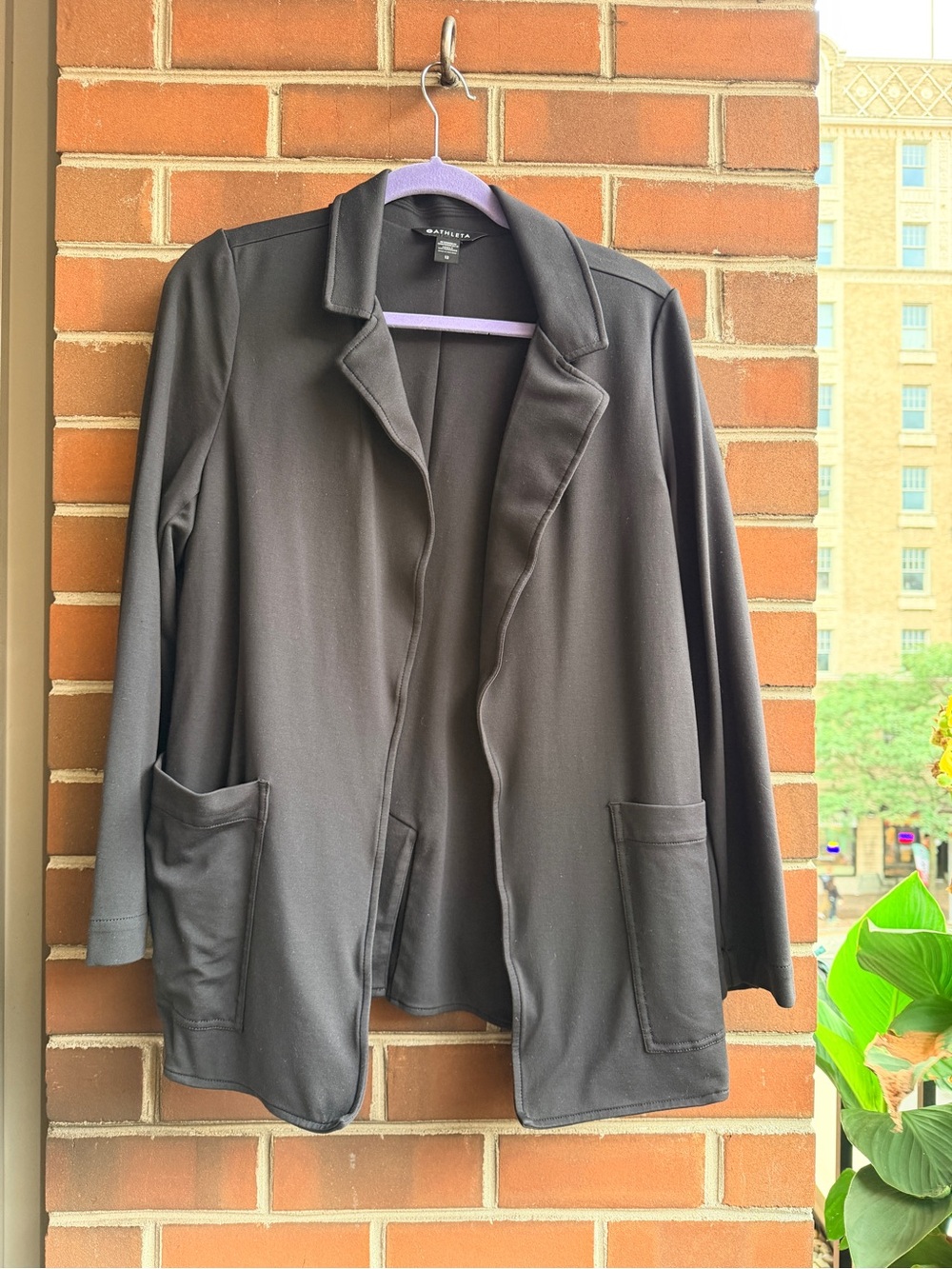 Athleta Black Open-Front Blazer Jacket